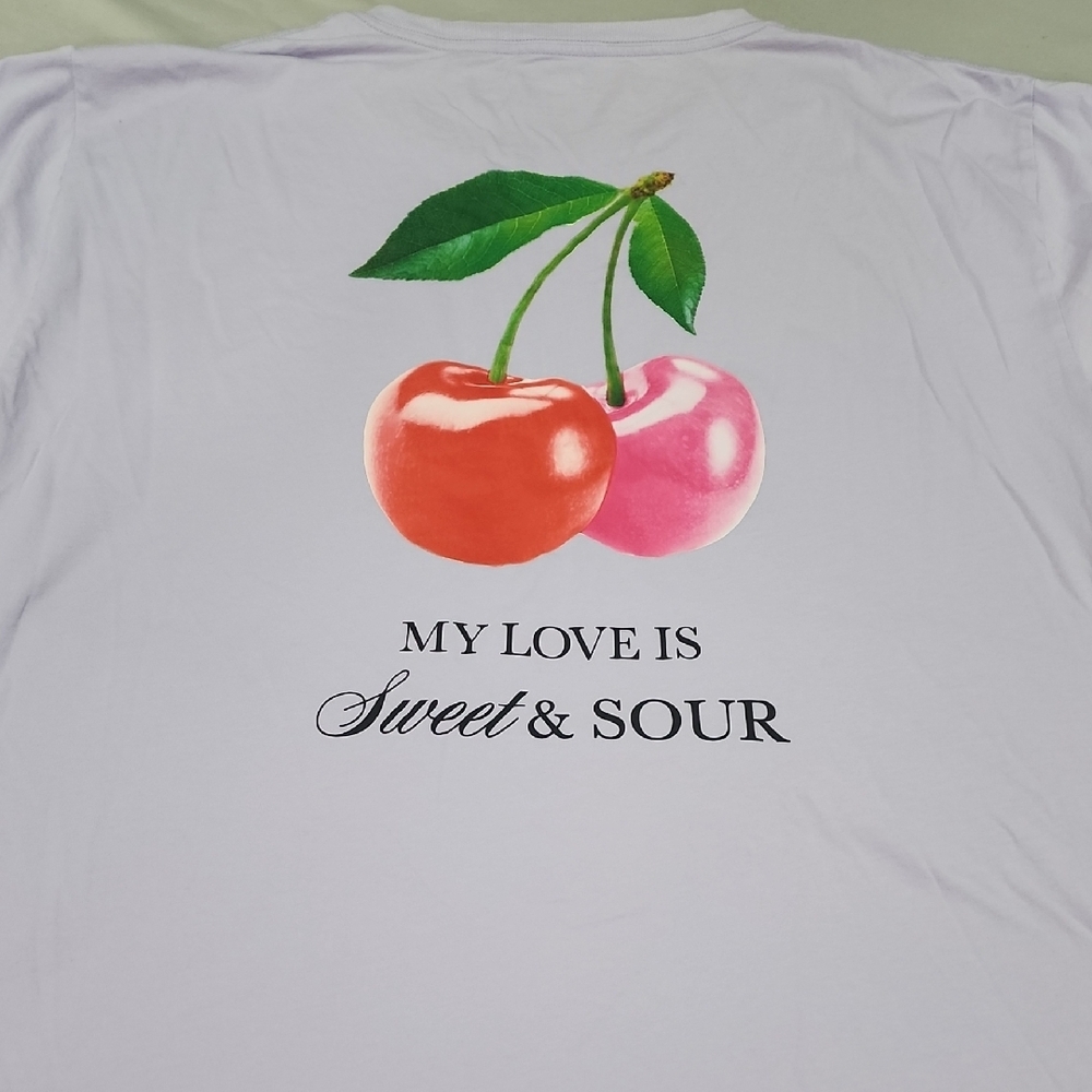PINK Victoria's Secret Lavender Tee with Cherry Logo - Picture 3 of 3